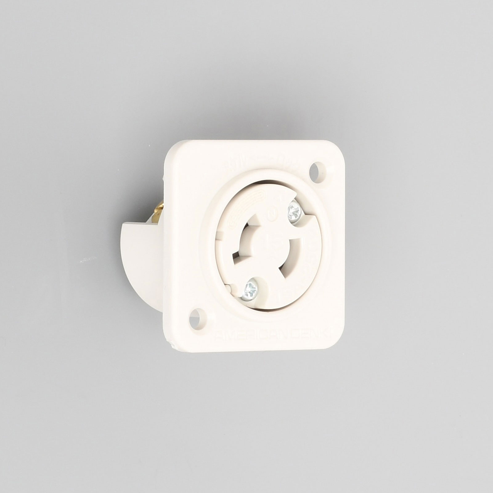 2Pole 2Wire 15A 250V Panel Mount Outlet 2127 AMERICAN DENKI