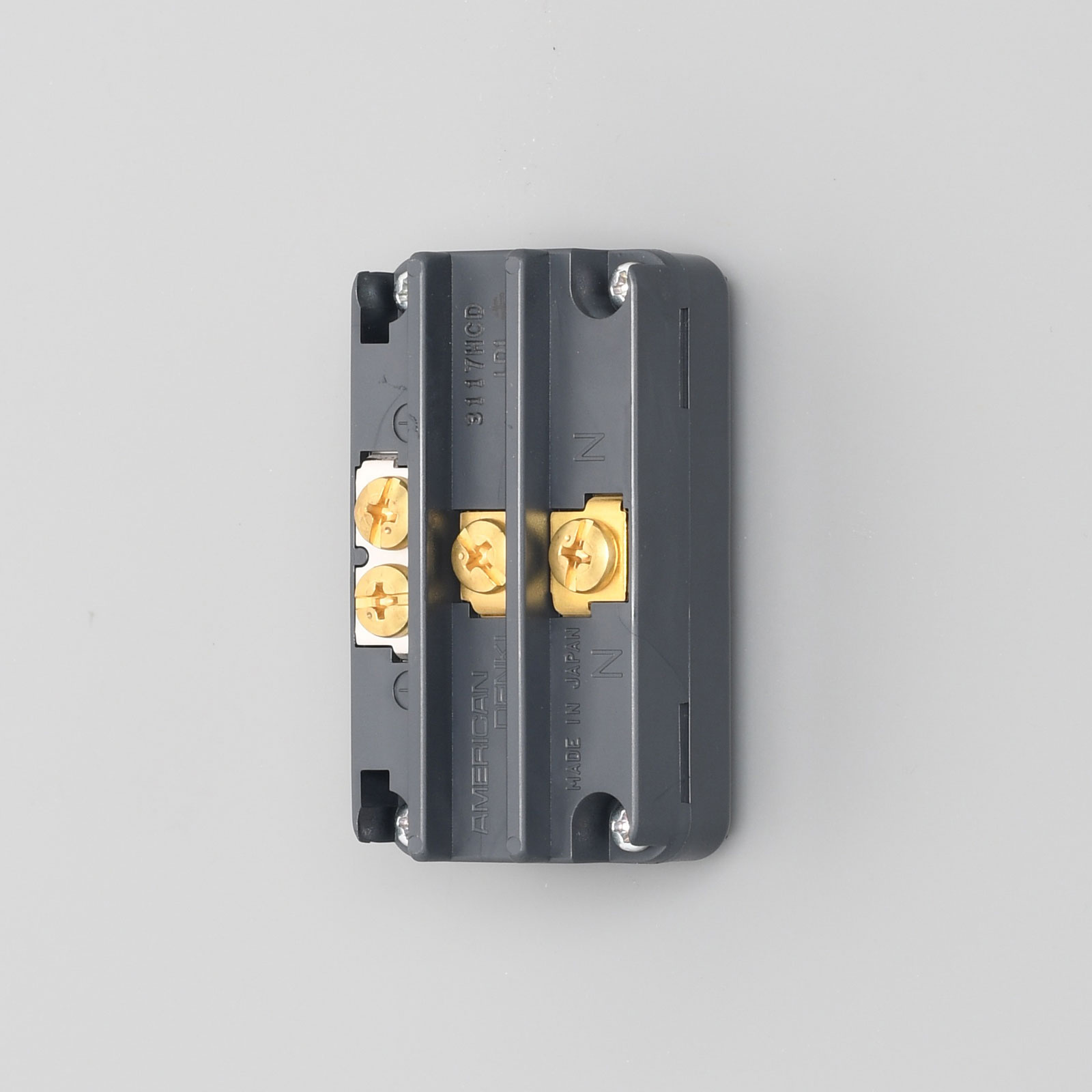 2Pole 3Wire Grounding 15A 125V Panel Mount Duplex Outlet 3117HCDBK AMERICAN DENKI