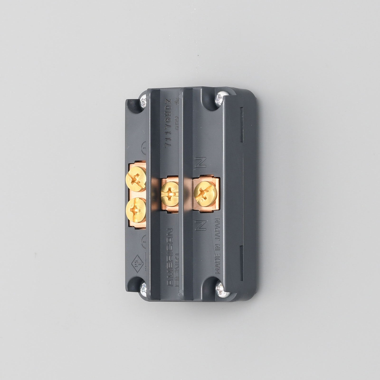 2Pole 3Wire Grounding 15A 125V Panel Mount Duplex Outlet 7117GHDZBK AMERICAN DENKI