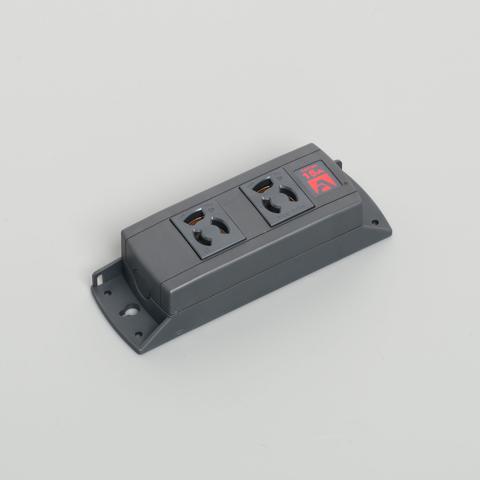 2Pole 3Wire Grounding 15A 125V Multiuse Power Strip, 2 Clamp Locking