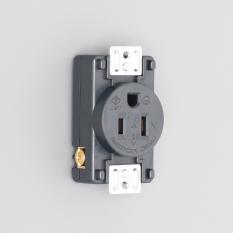 2-Pole 3-Wire Grounding 15A 125V (NEMA 5-15) Plug (Rubber Housing