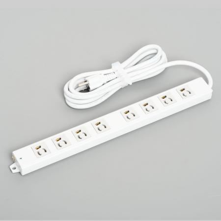 General-purpose Power Strip, 8 Clamp Locking Outlet with 3m Cord and Straight Blade Plug