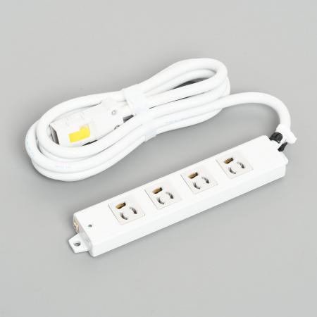 General-purpose Power Strip, 4 Clamp Locking Outlet with 3m Cord and Harness Plug