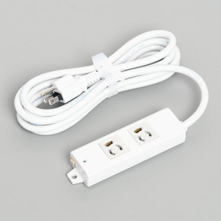 General-purpose Power Strip, 2 Clamp Locking Outlet with 3m Cord and Straight Blade Plug