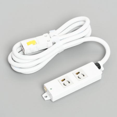 General-purpose Power Strip, 2 Clamp Locking Outlet with 3m Cord and Harness Plug