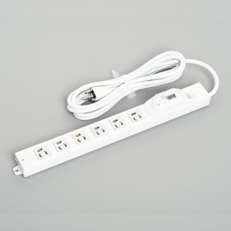 Power Strip, 6 Clamp Locking Outlet with 3m Cord and Straight Blade Plug, Earth Leakage Circuit Breaker
