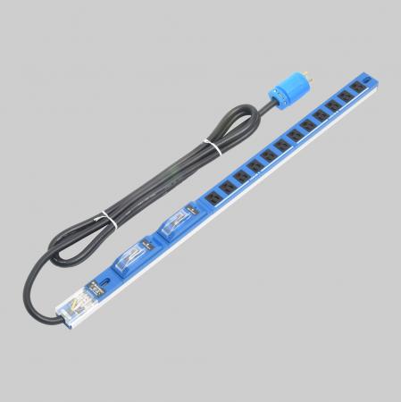 0U Rack Mount PDU, Input 30A/Output 15A Clamp Locking, Blue Color