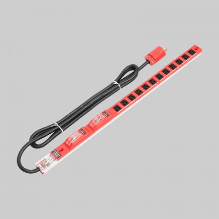 0U Rack Mount PDU, Input 30A/Output 15A Clamp Locking, Red Color