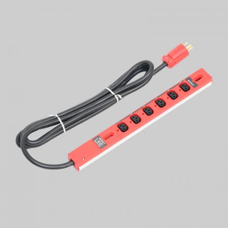 0U Rack Mount PDU, Input 20A/Output 15A Clamp Locking, Red Color