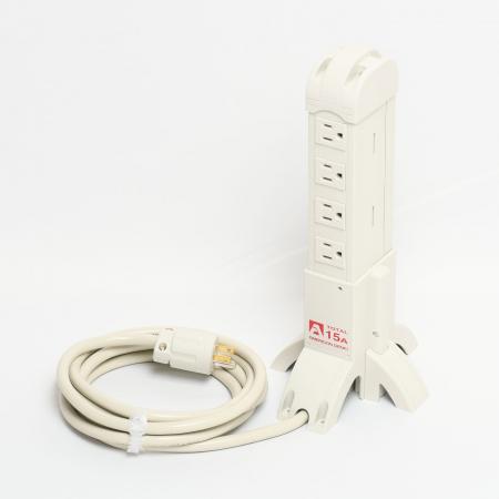 Tower Tap:Vertical Power Strip, 8 Straight Blade Outlet with 3m Cord and Straight blade Plug