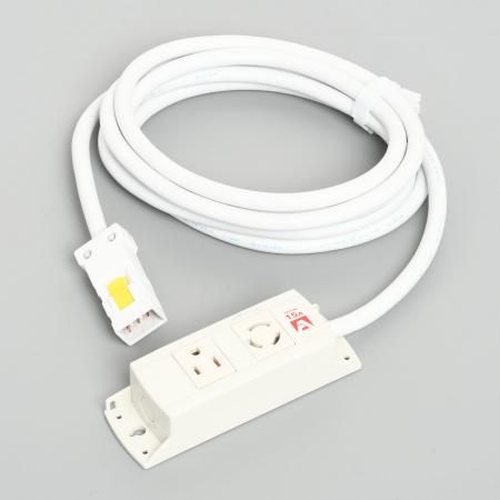 Multiuse Power Strip, 2 Combination Outlet with 3m Cord and Harness Plug
