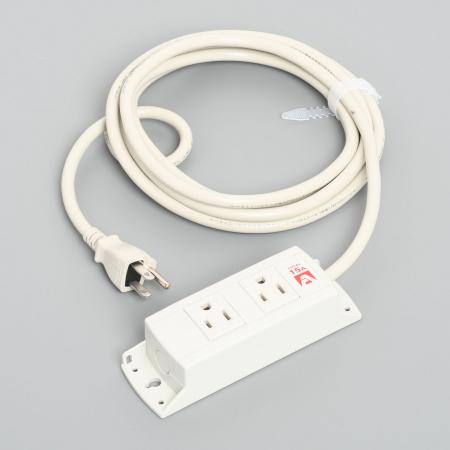 Multiuse Power Strip, 2 Straight Blade Outlet with 5m Cord and Integral Molding Plug