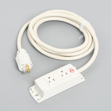 Multiuse Power Strip, 2 Straight Blade Outlet with 3m Cord and Twist Locking Plug