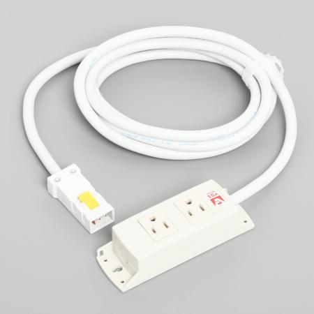 Multiuse Power Strip, 2 Straight Blade Outlet with 5m Cord and Harness Plug