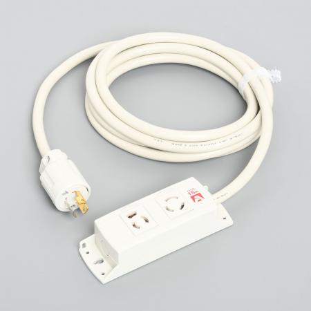 Multiuse Power Strip, 2 Combination Outlet with 3m Cord and Twist Locking Plug