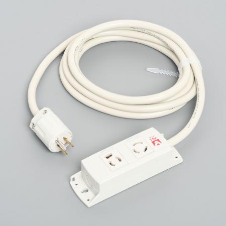 Multiuse Power Strip, 2 Combination Outlet with 3m Cord and Straight Blade Plug