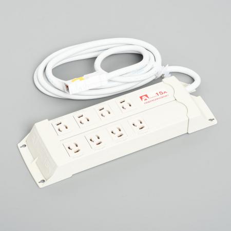 Para Tap:Horizontal Power Strip, 8 Clamp Locking Outlet with 3m Cord and Harness Plug