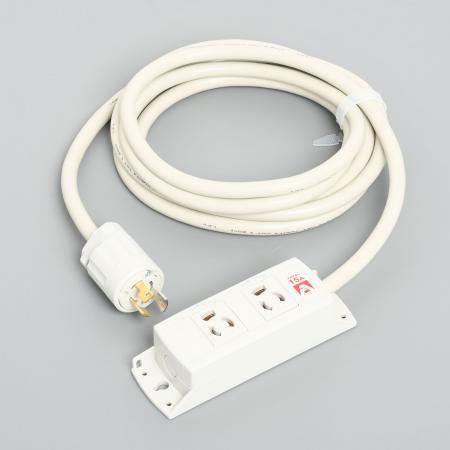 Multiuse Power Strip, 2 Clamp Locking Outlet with 5m Cord and Twist Locking Plug