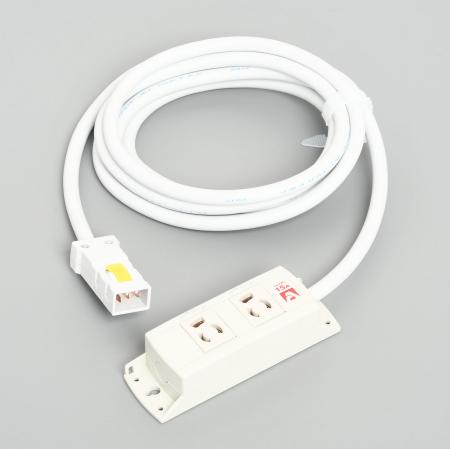 Multiuse Power Strip, 2 Clamp Locking Outlet with 5m Cord and Harness Plug