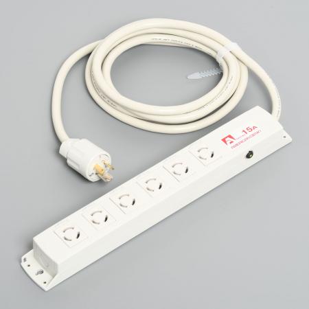 Multiuse Power Strip, 6 Twist Locking Outlet with 3m Cord and Twist Locking Plug, Circuit Protector