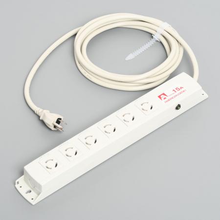 Multiuse Power Strip, 6 Twist Locking Outlet with 3m Cord and Integral Molding Plug, Circuit Protector