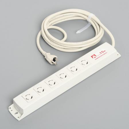 Multiuse Power Strip, 6 Twist Locking Outlet with 5m Cord and Integral Molding Plug