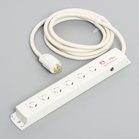 Multiuse Power Strip, 6 Twist Locking Outlet with 3m Cord and Straight Blade Plug, Circuit Protector