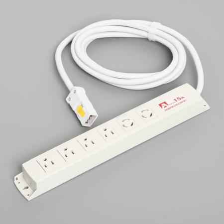 Multiuse Power Strip, 6 Combination Outlet with 3m Cord and Harness Plug