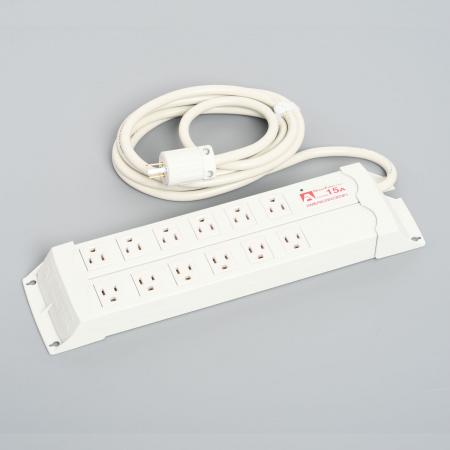 Para Tap:Horizontal Power Strip, 12 Straight Blade Outlet with 3m Cord and Straight blade Plug, Noise Filter