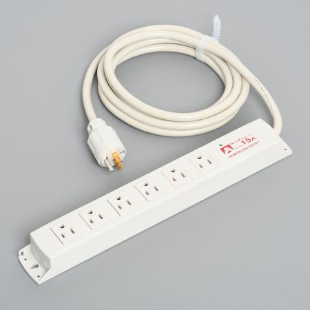 Multiuse Power Strip, 6 Straight Blade Outlet with 3m Cord and Straight Blade Plug, Noise Filter