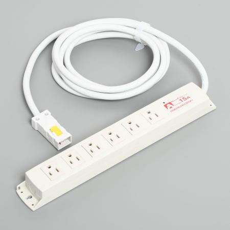 Multiuse Power Strip, 6 Straight Blade Outlet with 3m Cord and Harness Plug, Noise Filter