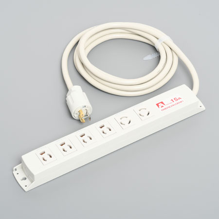 Multiuse Power Strip, 6 Combination Outlet with 3m Cord and Twist Locking Plug