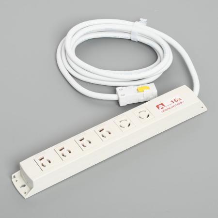 Multiuse Power Strip, 6 Combination Outlet with 3m Cord and Harness Plug