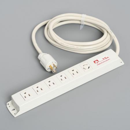 Multiuse Power Strip, 6 Combination Outlet with 3m Cord and Twist Locking Plug