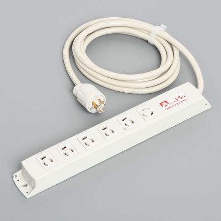 Multiuse Power Strip, 6 Combination Outlet with 3m Cord and Twist Locking Plug