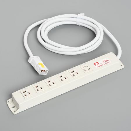 Multiuse Power Strip, 6 Combination Outlet with 3m Cord and Harness Plug