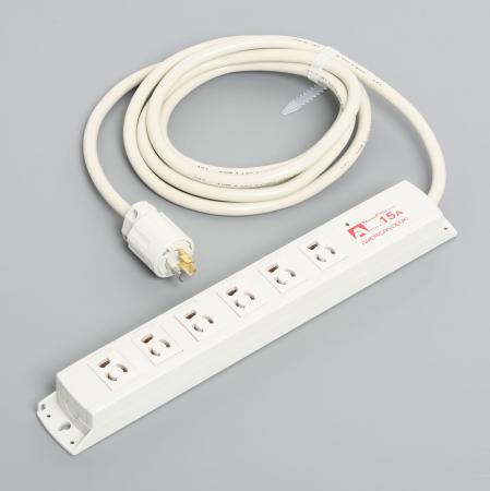Multiuse Power Strip, 6 Clamp Locking Outlet with 3m Cord and Twist Locking Plug, Noise Filter