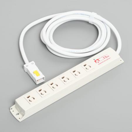 Multiuse Power Strip, 6 Clamp Locking Outlet with 3m Cord and Harness Plug, Noise Filter